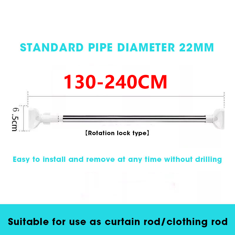 Telescopic Rod adjustabl Punch free Shower Bathroom Rod Pole bar
