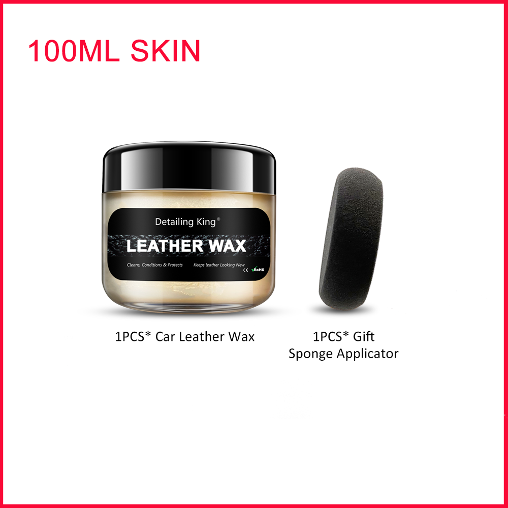 DetailingKing 50/100ML Pure Natural Car Leather Wax Powerful Nourish  Lasting Anti-UV Protection Car Interior Leather Coating Wax