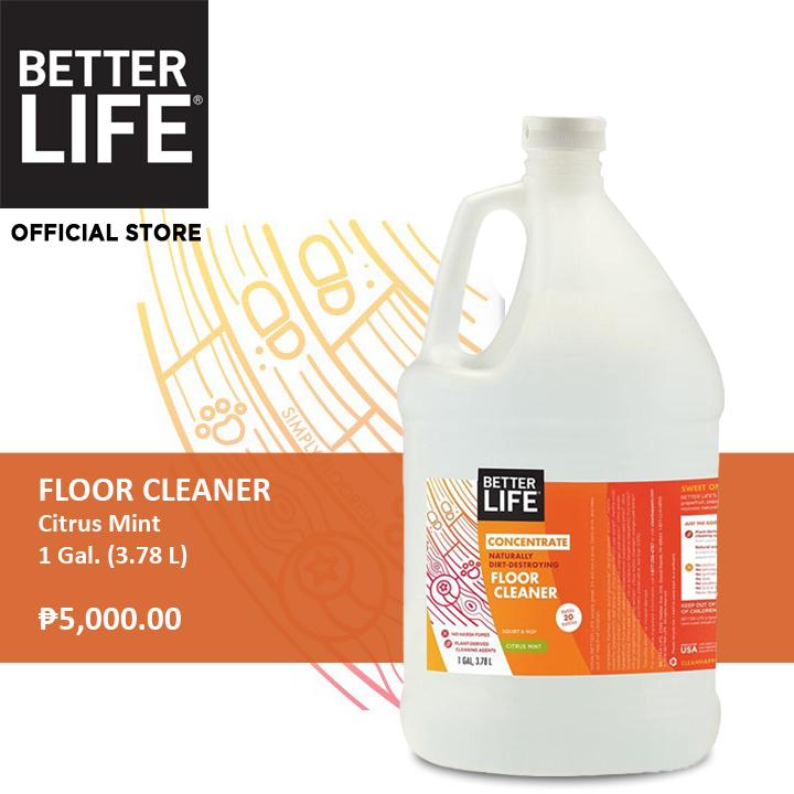 Better Life Floor Cleaner Citrus Mint 1 Gal Plant Based Non Toxic All Natural Safe For Kids Safe For Pets Hardwood Cleaner Tile Cleaner Marble