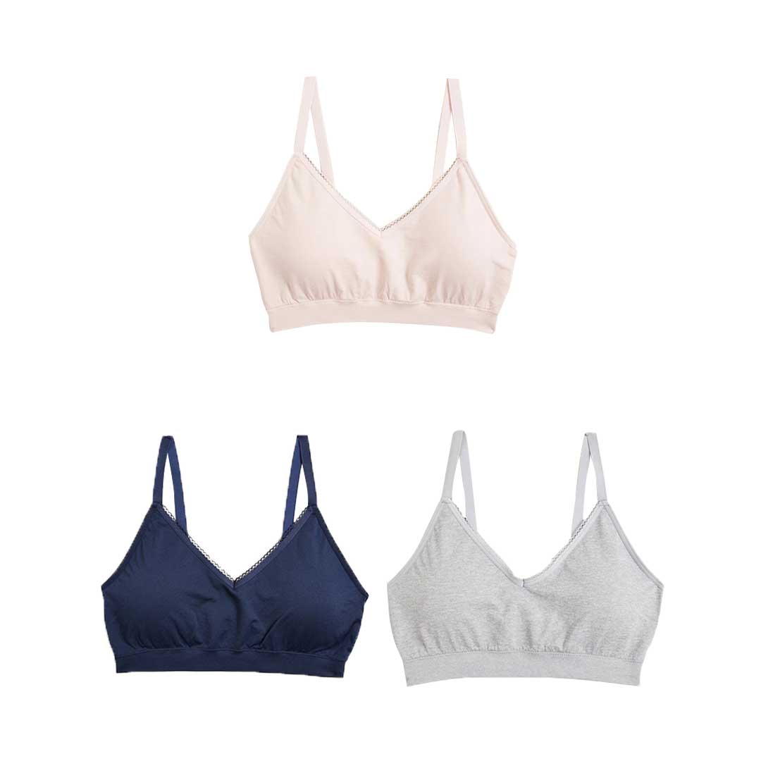 Marks & Spencer Women's 3 Pack Seamless Non Wired Bralettes (Soft Pink ...