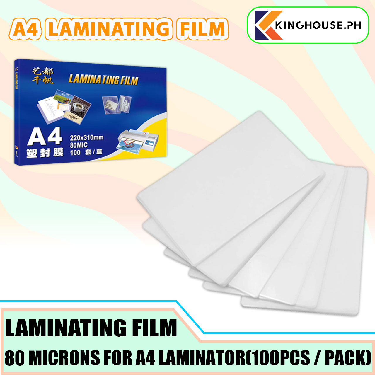 Laminating Film A4 Size 55 / 80 / 100 / 125 / 200 Micron ( 100 Sheets
