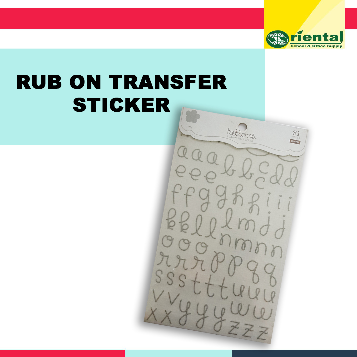 Rub On Transfer Stickers - Alphabets Tattoo Stickers in Stencil Italic ...