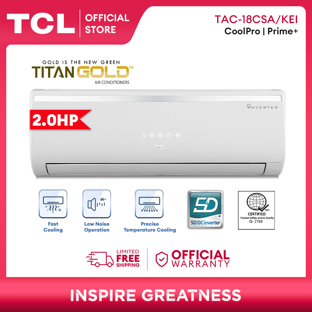 TCL 2HP Inverter Aircon Splittype Air Conditioner TAC18CSA/KEI (White