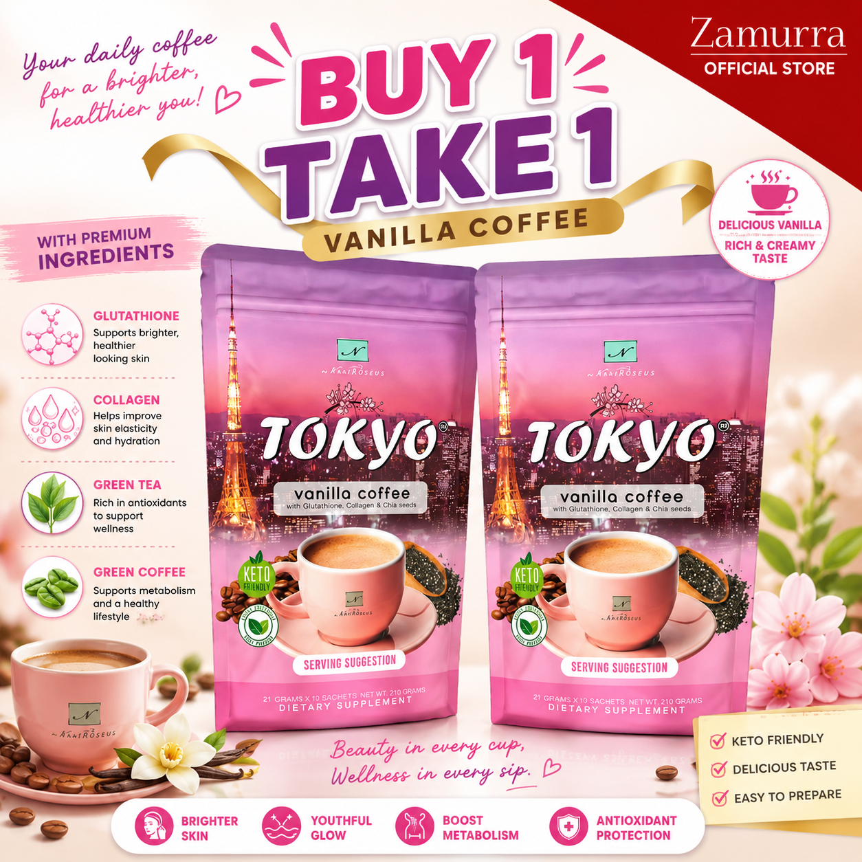 NAMIROSEUS TOKYO / KYOTO / POKHARA Slimming Coffee Original New