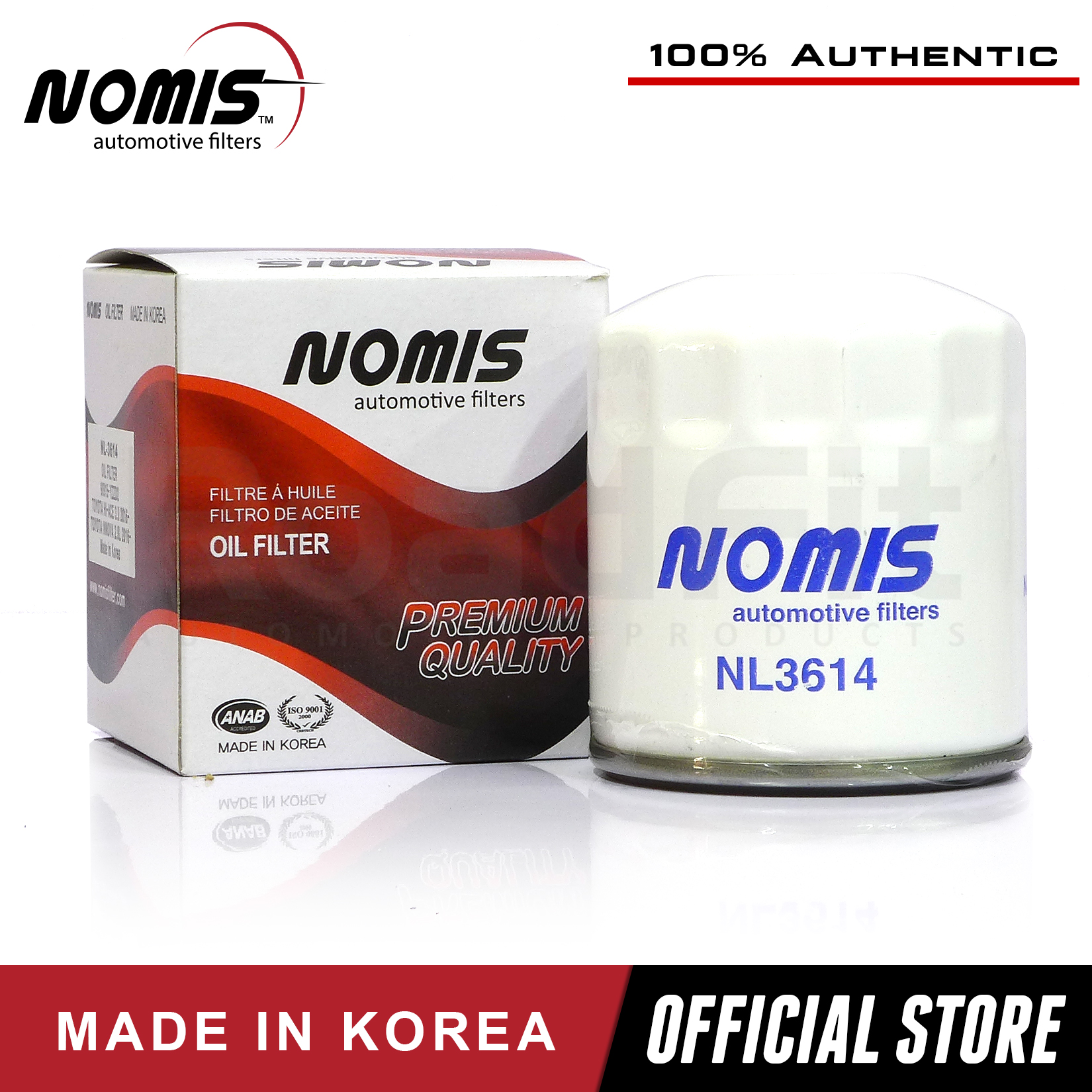 Nomis Oil Filter NL3614 for Toyota Hiace Super Grandia 1KDFTV, Innova