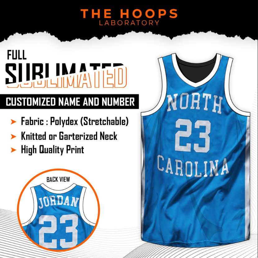 Custom North Carolina Basketball Jerseys, Sublimated