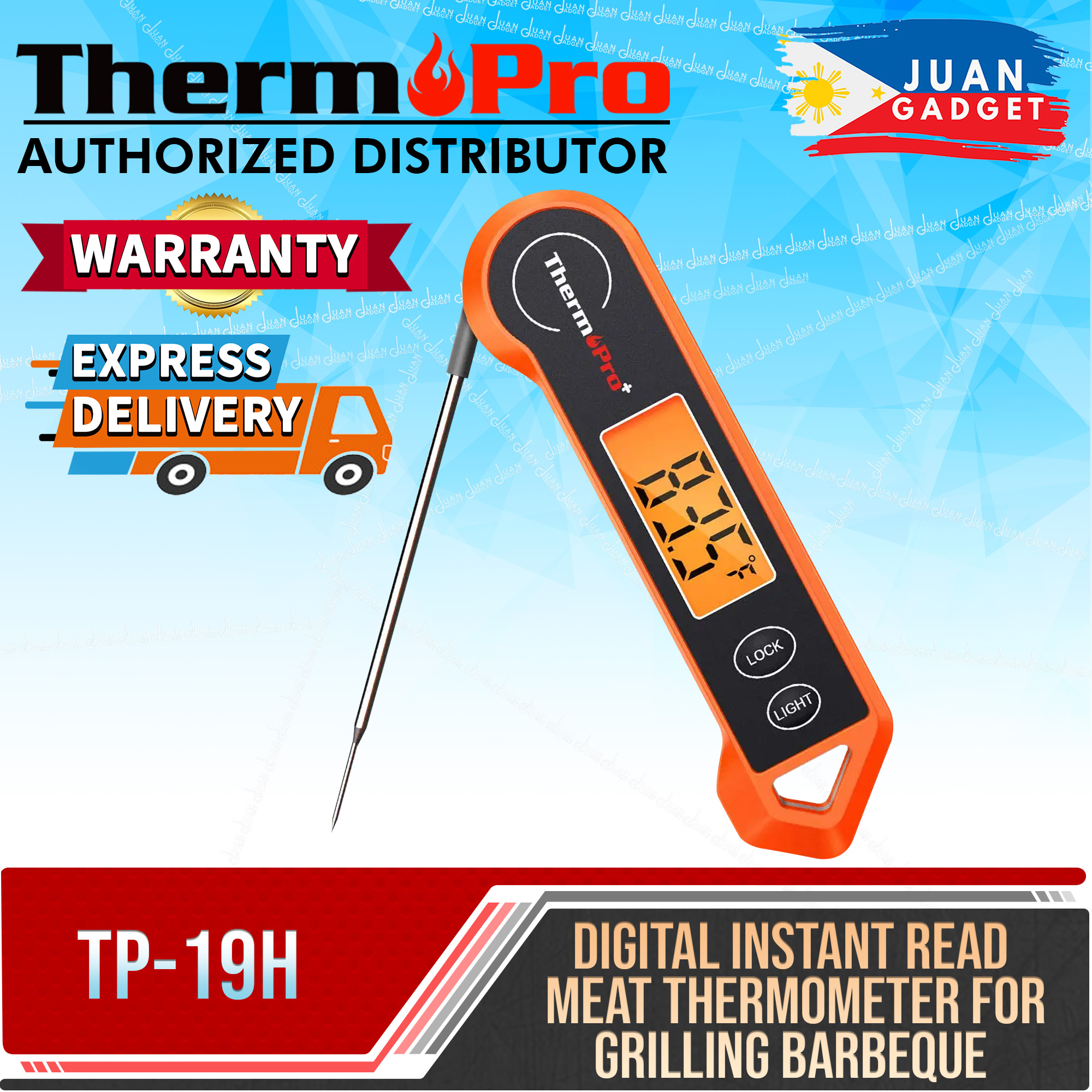 ThermoPro TP19H Waterproof Digital Instant Reading BBQ Thermometer Big  Screen Meat Thermometer With Lock Function