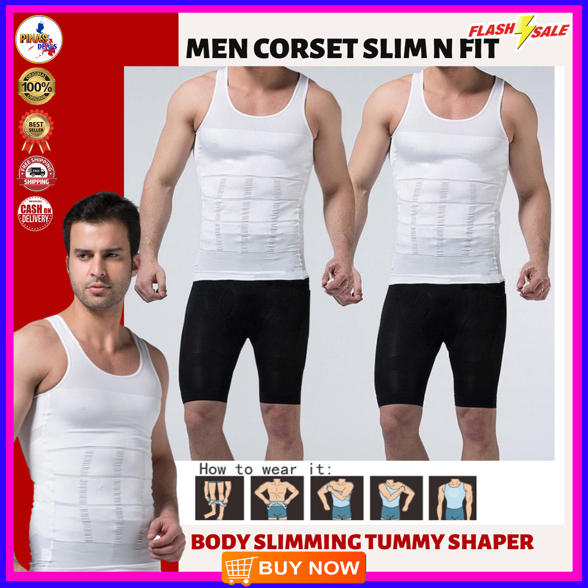 Slim n Lift Body Shaper Vest Slimming Shirt for Men Undergarments