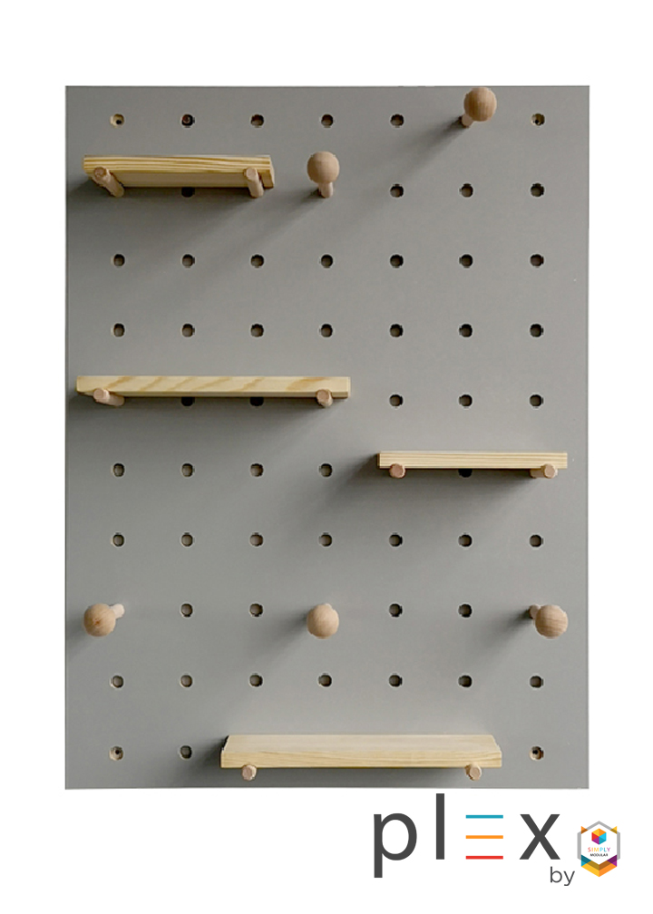 Plex Pegboard 40 x 60 cm Durable DIY Perforated Wall Shelf Hole Plate Wall Storage Rack (NO