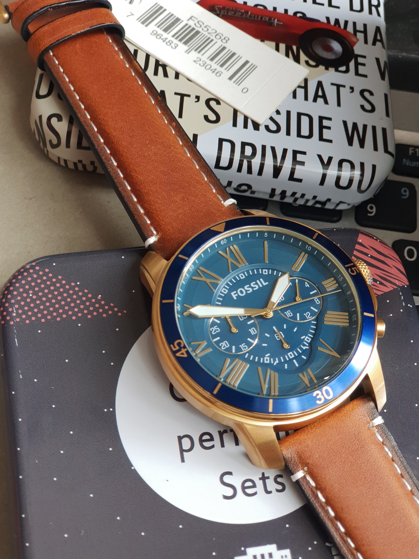 Luggage Brown Leather Strap Men's Watch 
