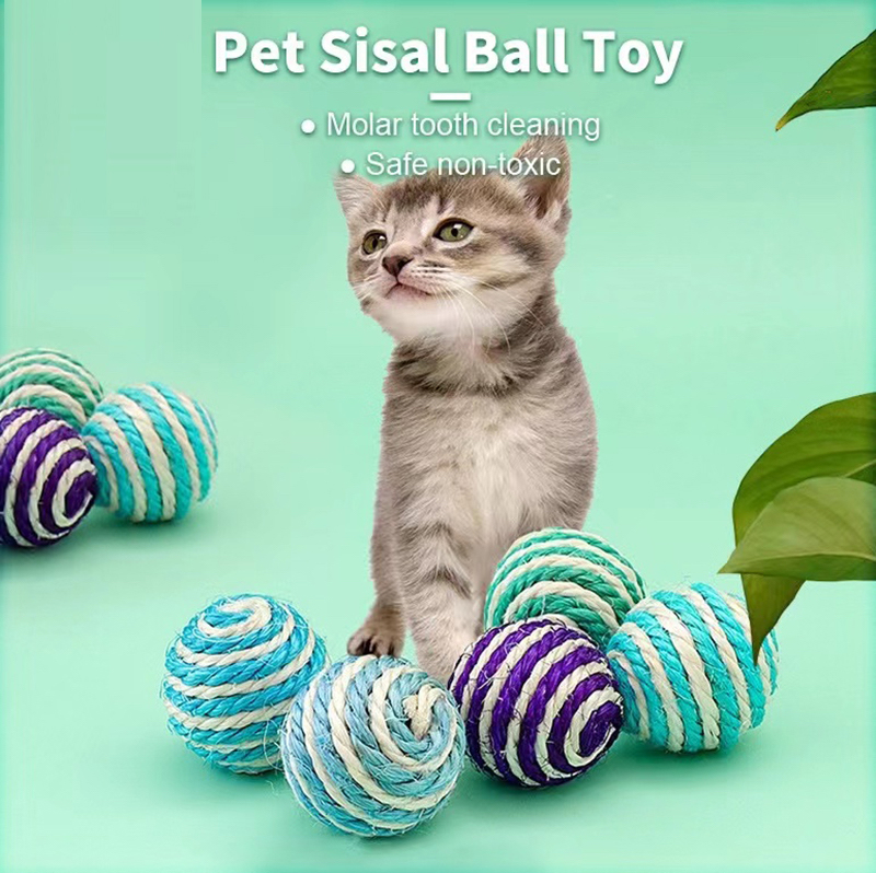 Cat Kitten Toys Sisal Ball Interactive Cat Sisal Scratch Toy Lazada PH