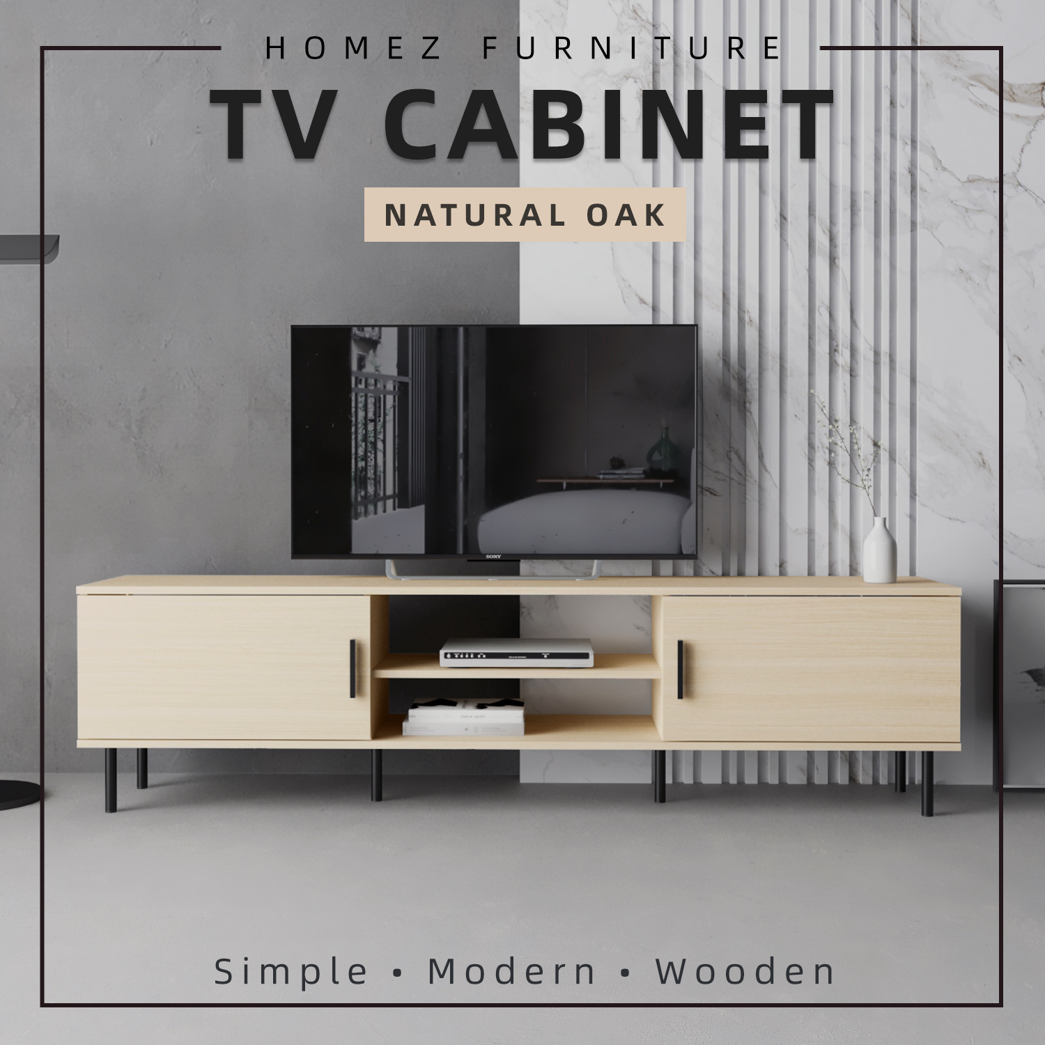 Homez 4FT / 5FT / 6FT TV Cabinet wooden TV Console living room Minimal –  Homez-PH