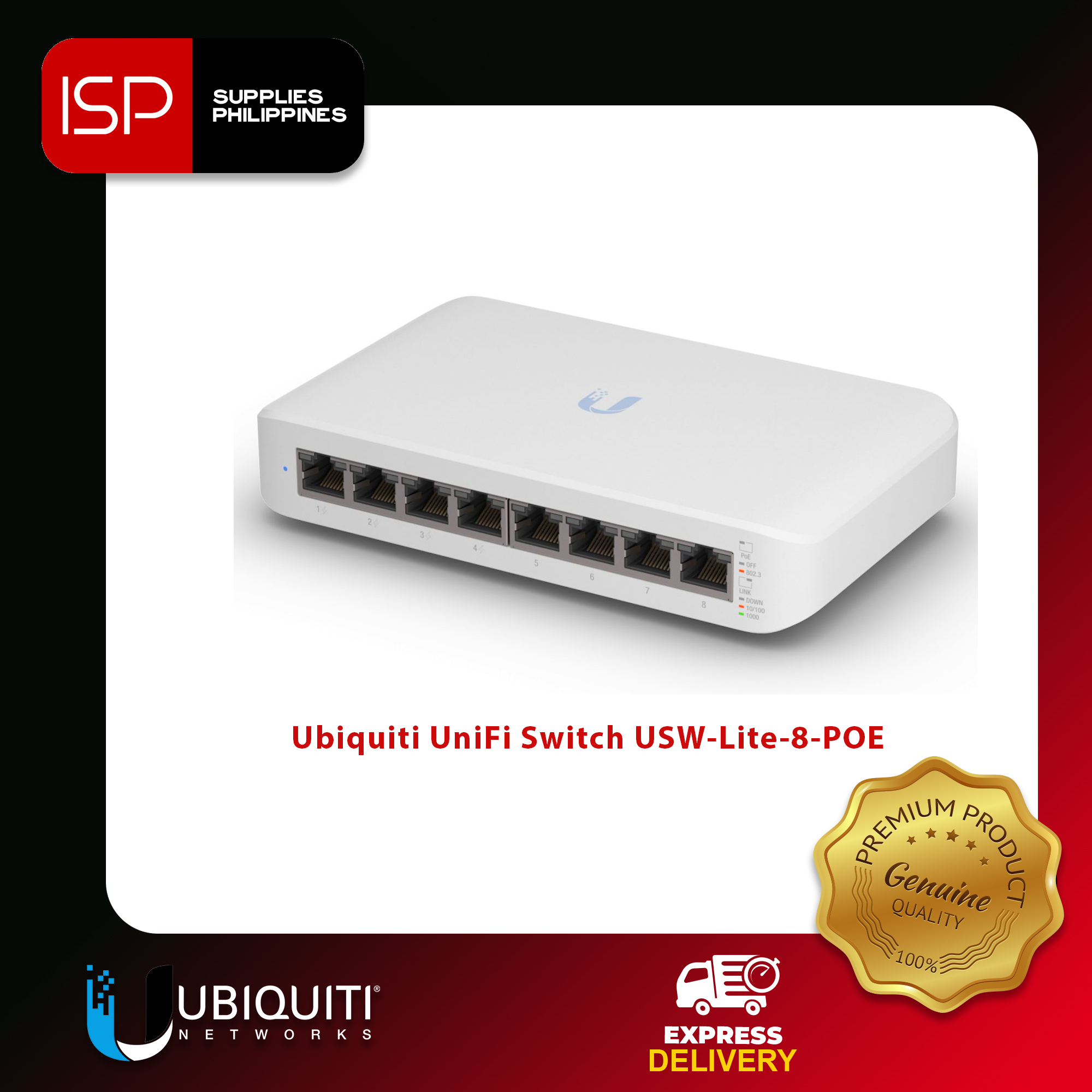 Ubiquiti UniFi Switch USWLite8POE USW LITE 8 POE UNIFI SWITCH UBNT MANAGED SWITCH GIGABIT POE