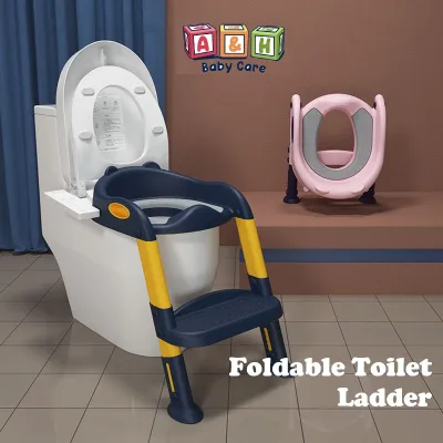 foldable Children's Potty Training Toilet seat Urinal Chair With Adjustable Step stool Ladder
