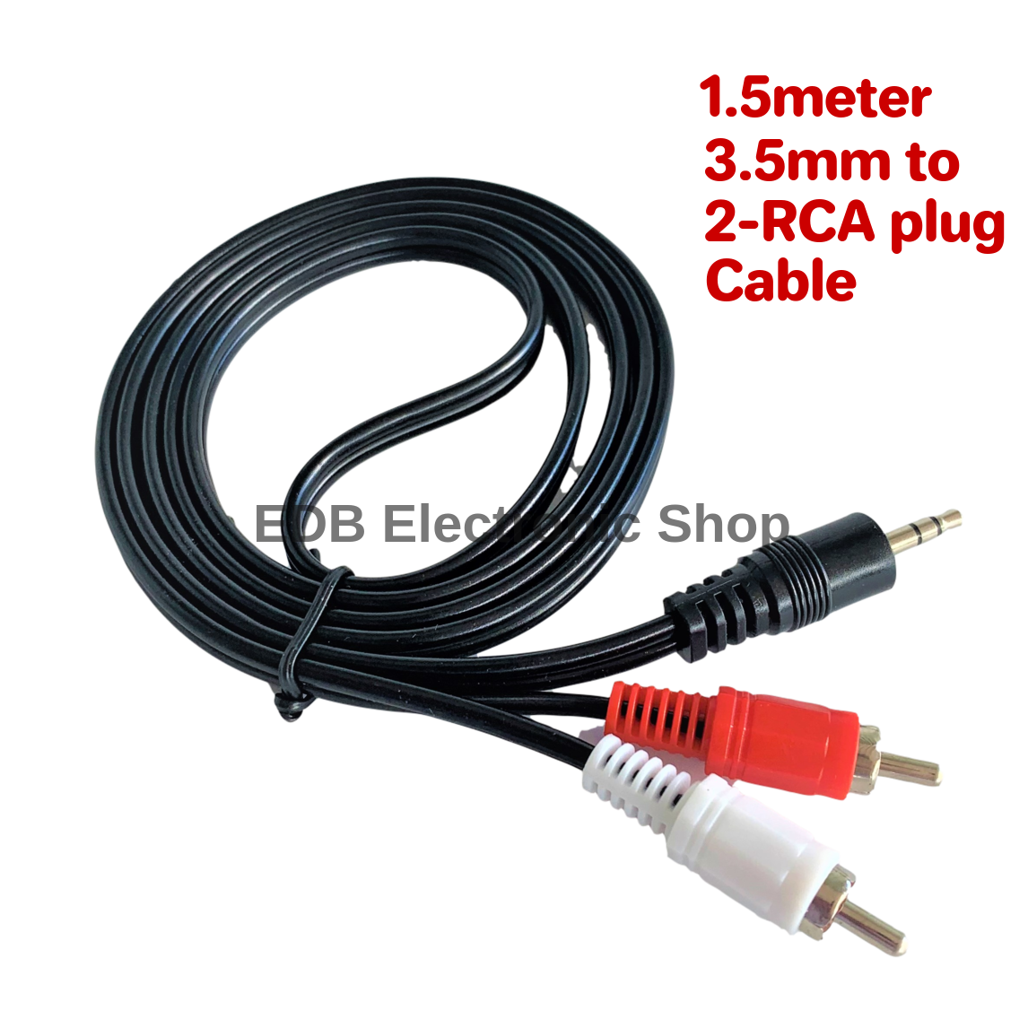 1.5m 3.5mm plug to 2RCA Plug cable / 3.5mm Stereo Jack to RCA plug
