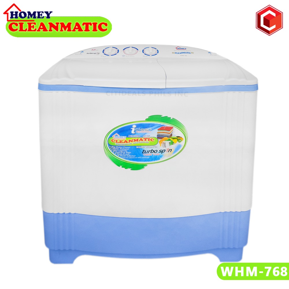 Twin Tub Washing Machine with Dryer 8kg 220v 350 watts Homey Cleanmatic