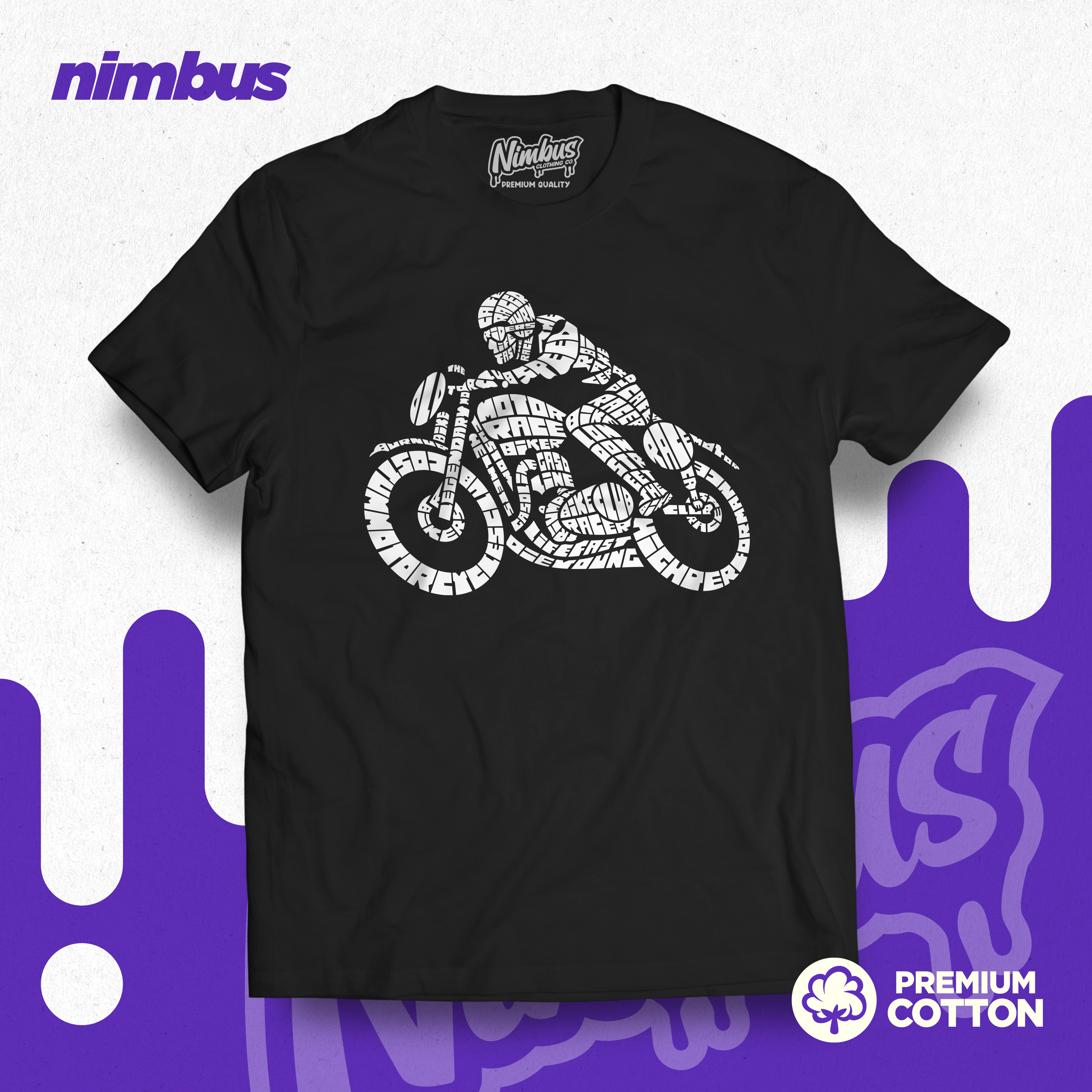 Calligram | Cafe Racer | Premium Cotton T-Shirt | Nimbus Clothing | Lazada  PH