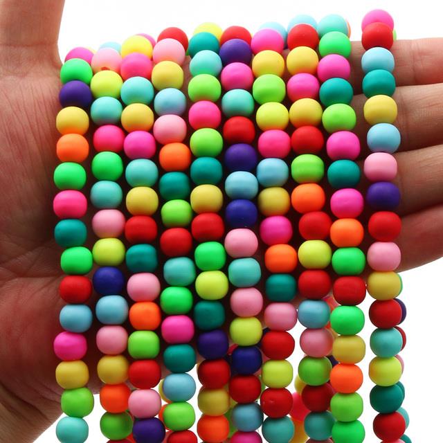 LZ】 1 String 6/9mm Clay Round Beads Loose Spacer Beads Polymer Clay Beads  For Jewelry Making Diy Boho Bracelet Necklace Accessorie