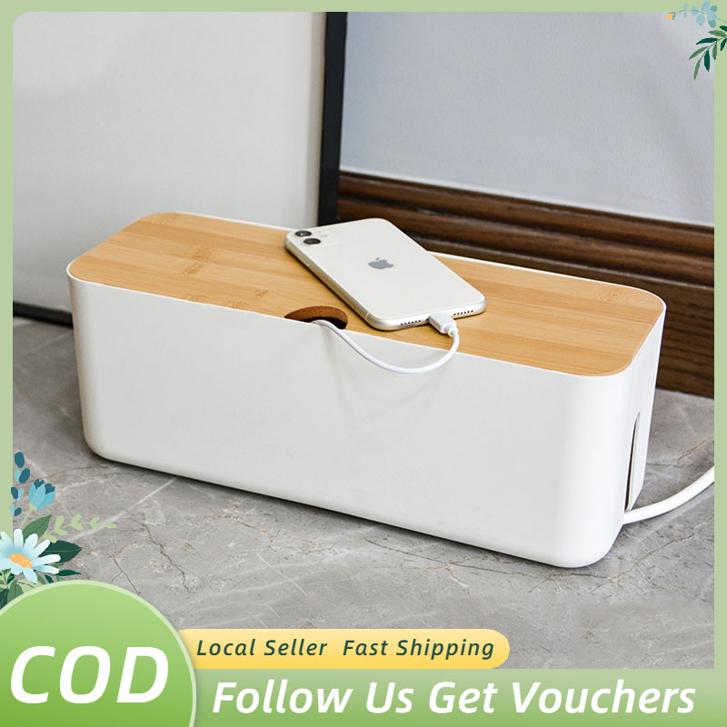 Cable Wire Cord Organizer Box Hidden Mobile Phone Computer Tablet