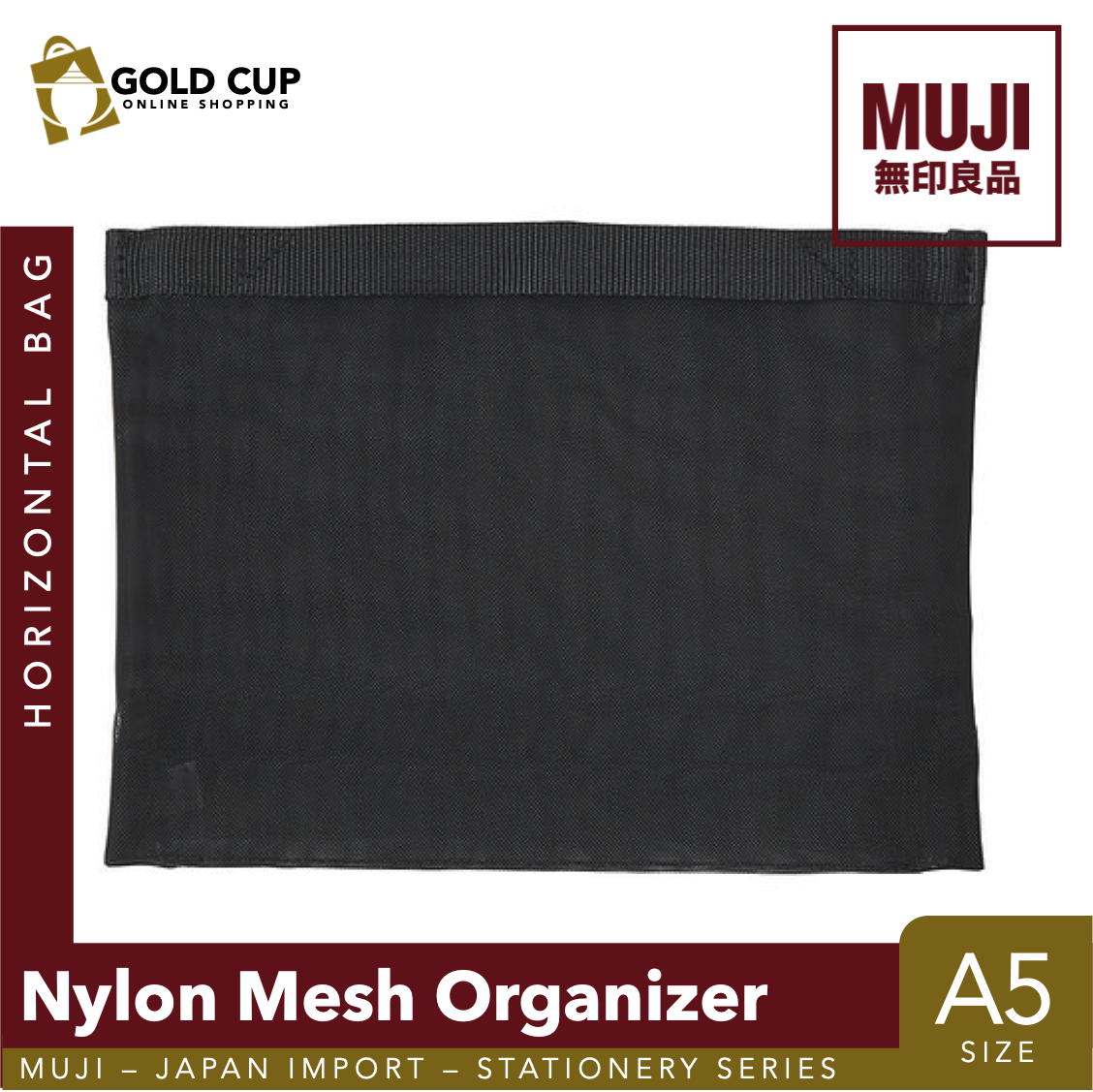 MUJI Nylon Mesh Bag Organizer A5 Black (Office Items) Lazada PH