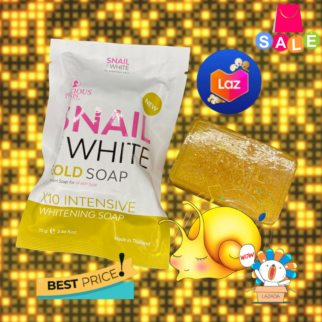 SNAIL WHITE GOLD Whitening Glutathione Collagen Soap 80g Thailand