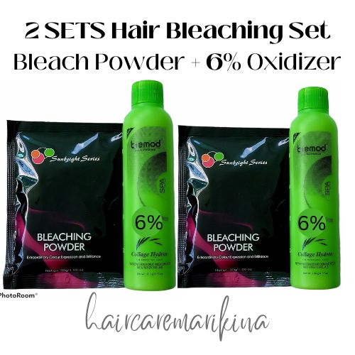 2 SET Hair Bleaching Set / Bleach Powder with Oxidizer / 2pcs Bleach