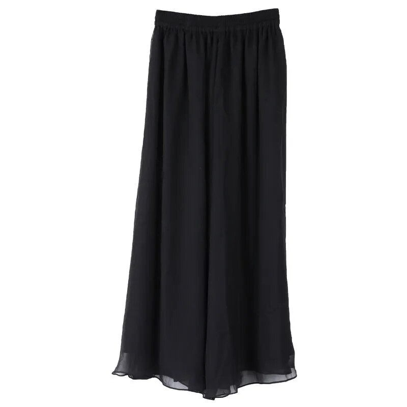 New Summer Casual Pants Female White Drape Chiffon Wide-Leg Pants