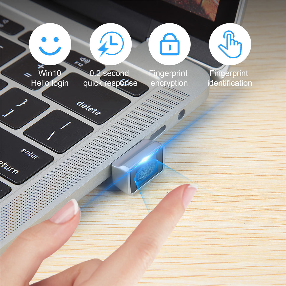 USB Fingerprint Reader for Windows Security Key Biometric Fingerprint Scanner Sensor Module for Instant Contact Easy