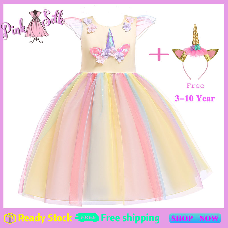 Unicorn dress 7 sales year old