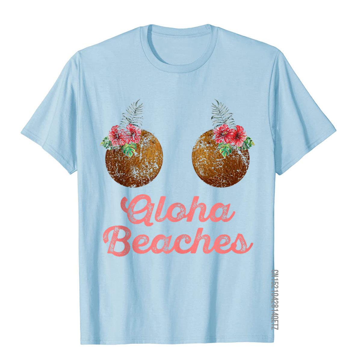 Womens Coconut Bra Flower Boobs  Hawaii Aloha Beaches Funny Shirt