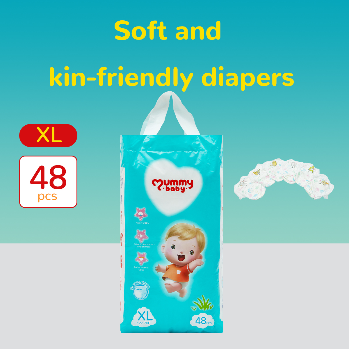 【MUMMY Baby】Pull-up Pants taped diapers Baby diapers All size 46-54pcs