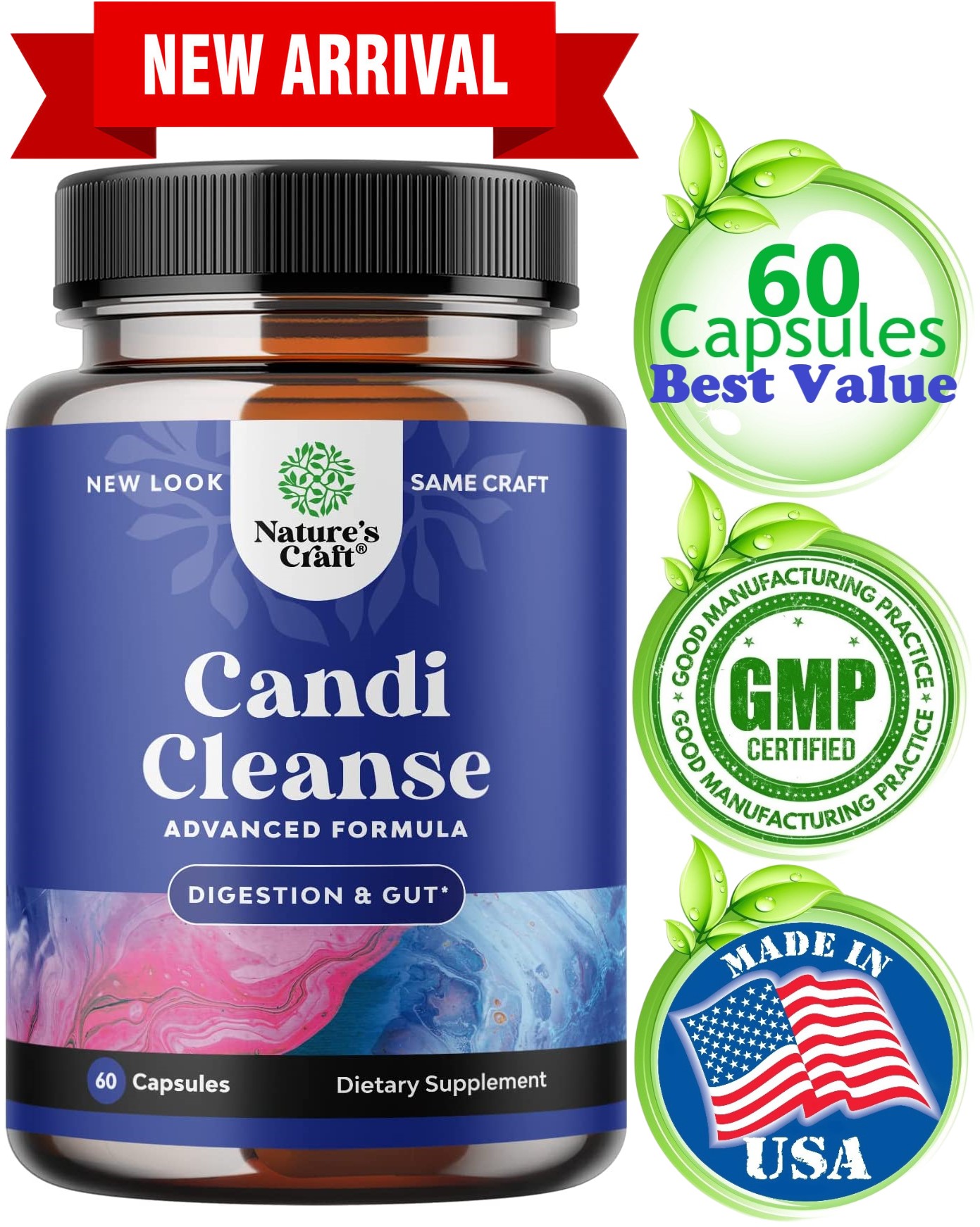 Candida Advanced Complex Supplement 60 Caps Candida Treatment Powerful