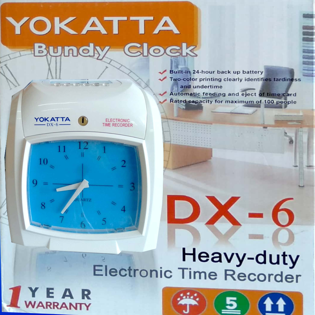 Bundy Clock Time Attendance recorder Machines Yokatta DX6 Time