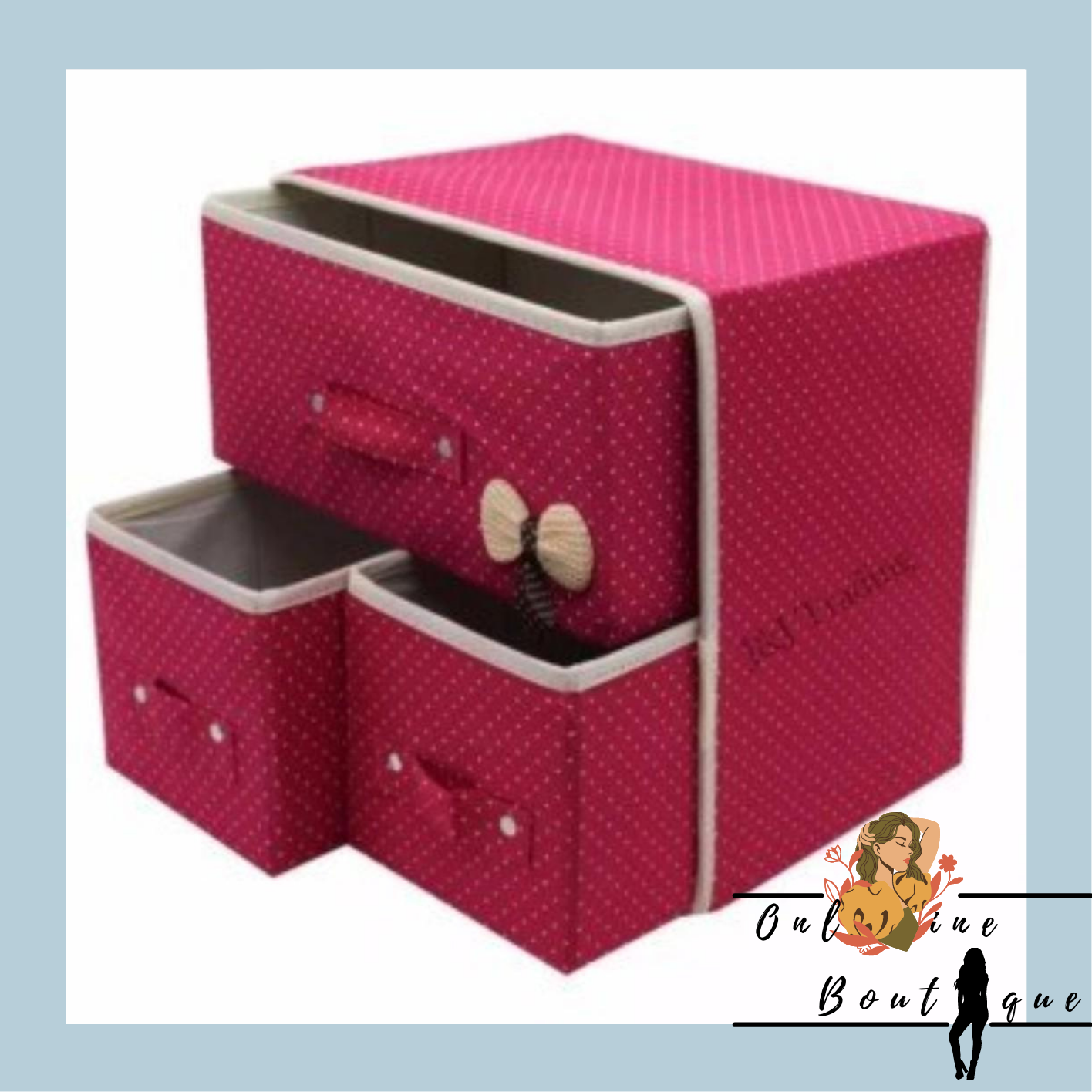 OB 3 Drawer Foldable Woven Clothing Storage Box Lazada PH