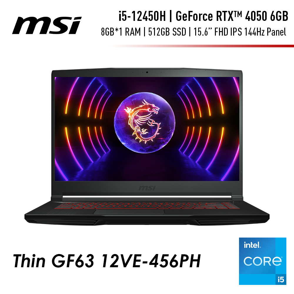 Msi Gf63 Thin 12ve 456ph Gaming Laptop Intel Core I5 12450h Upto 64gb Ddr4 512gb Nvme Ssd 6649