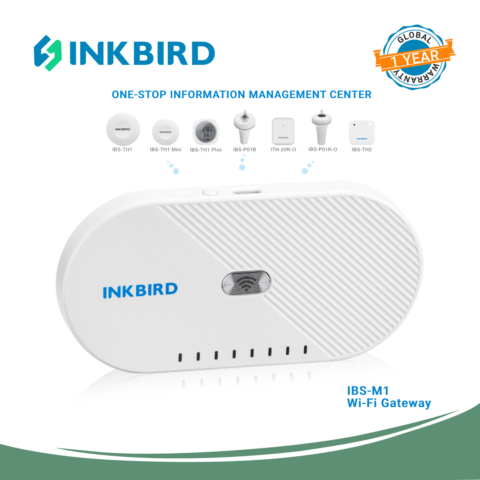 INKBIRD Wi-Fi Gateway, IBS-M1 Wi-Fi Bridge, Gateway Smart Hub, Remotely  Control Bluetooth&Wireless Devices with INKBIRD PRO App, 2.4GHz Only