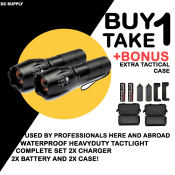 Rechargeable Tactical Flashlight Set - Powerful, Waterproof, Zoomable (Brand: ???)