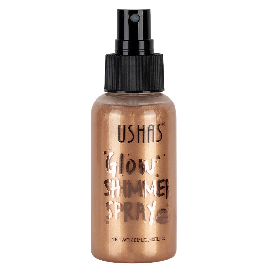 USHAS Glow Diamond Shimmer Primer Body Face Spray Body Glitter Shimmer