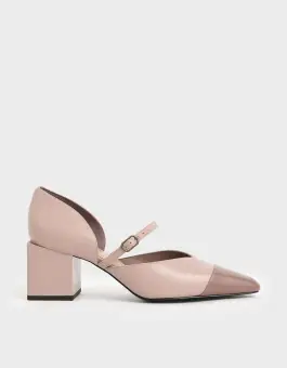 two tone mary jane pumps