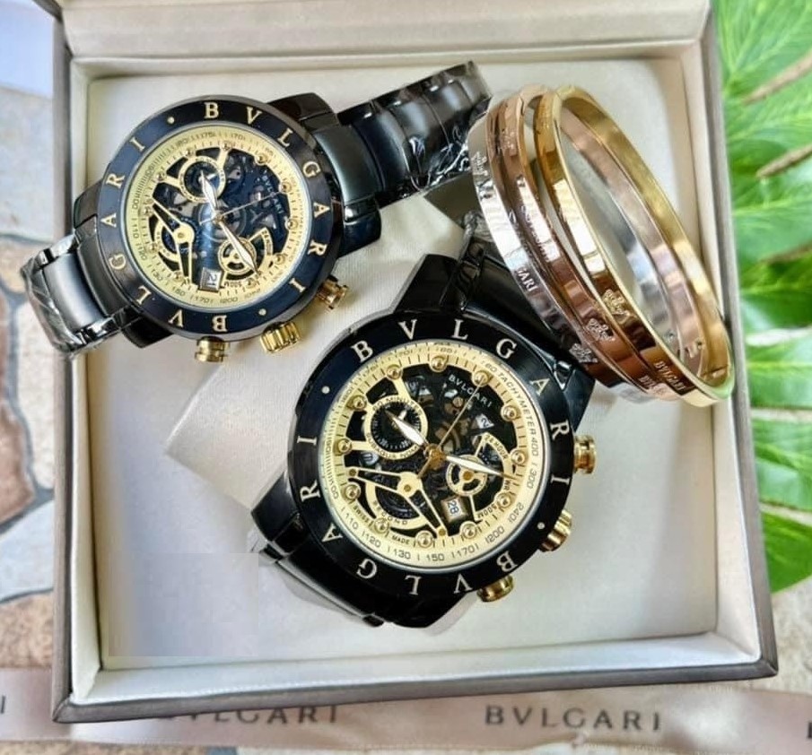 Bvlgari watch hotsell black and gold