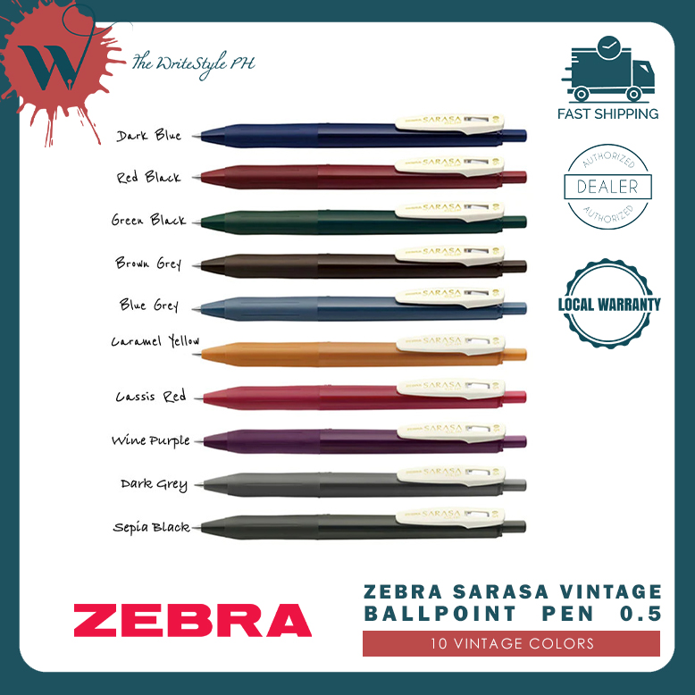 Zebra Sarasa Clip Vintage 0.5 Ballpoint Pens Lazada PH