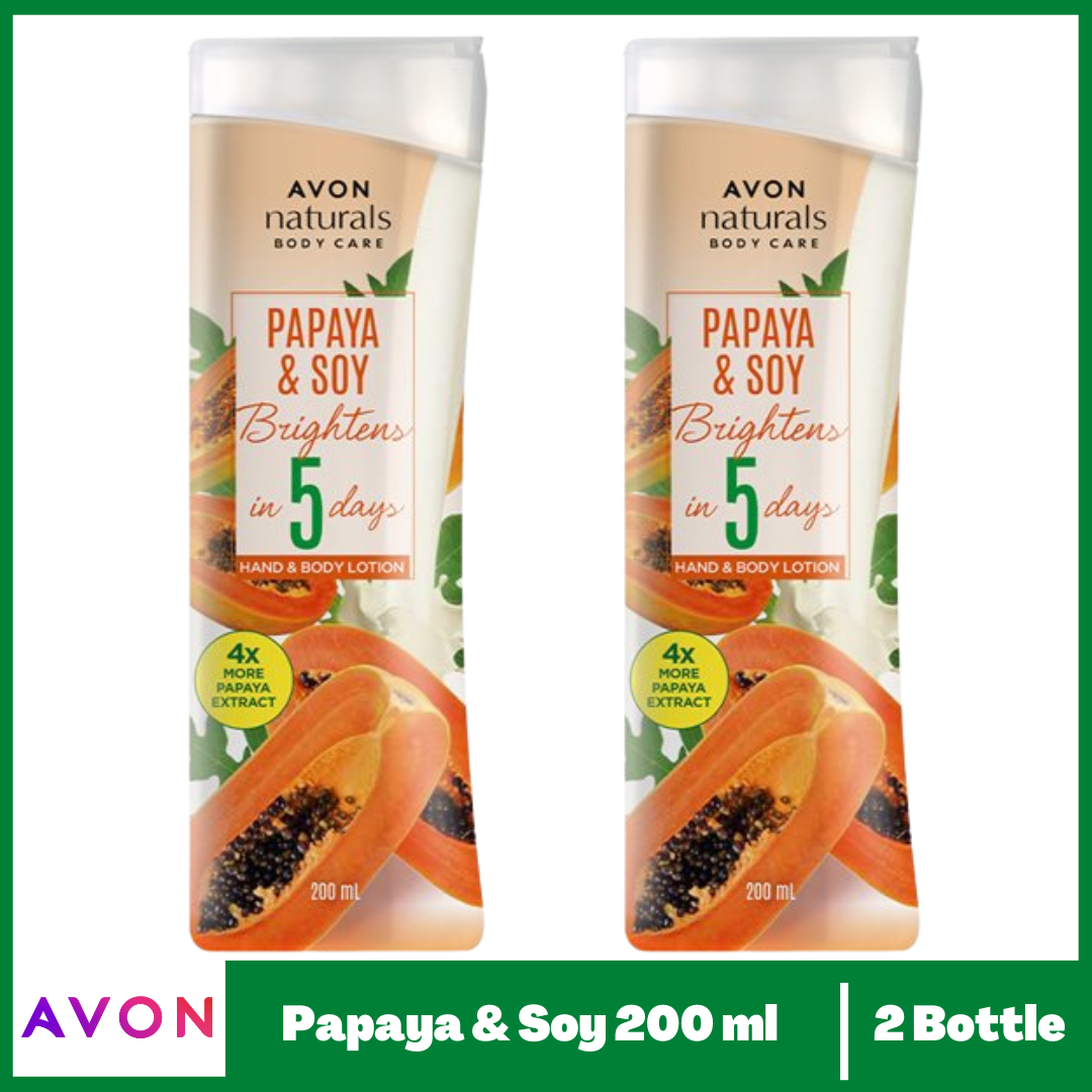 AVON Naturals Papaya & Soy milk Lotion 200ml ( 2 BOTTLES ) Lazada PH