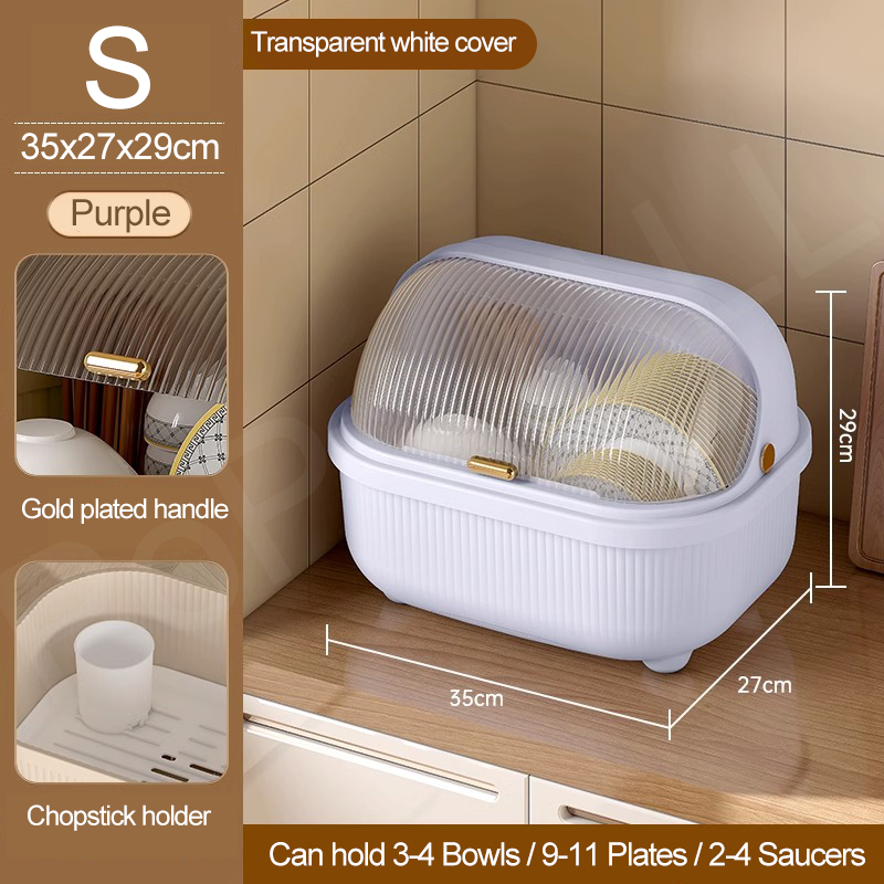 Kitchen Dish Rack with Cover Dustproof multifunctional compartment