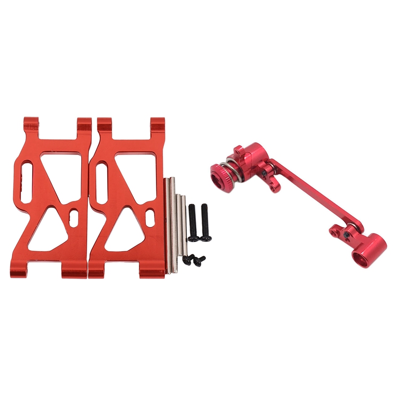 2PCS Rear Lower Suspension Arm for Wltoys 144001 1/14 & 1set Steering Clutch Assembly Steering Servo Saver Complete