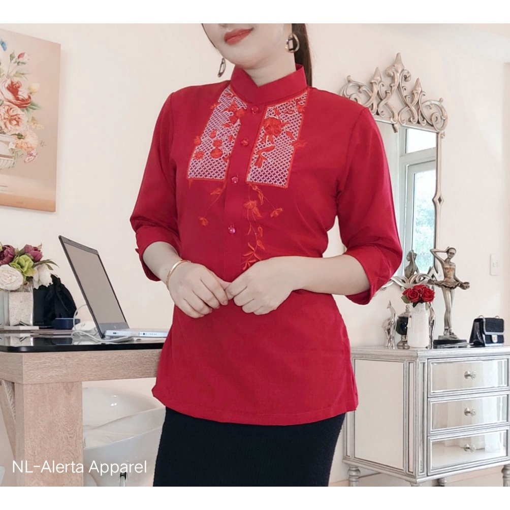 MODERN FILIPINIANA LADIES TOP BARONG FOR WOMEN / OFFICE WORKWEAR ...