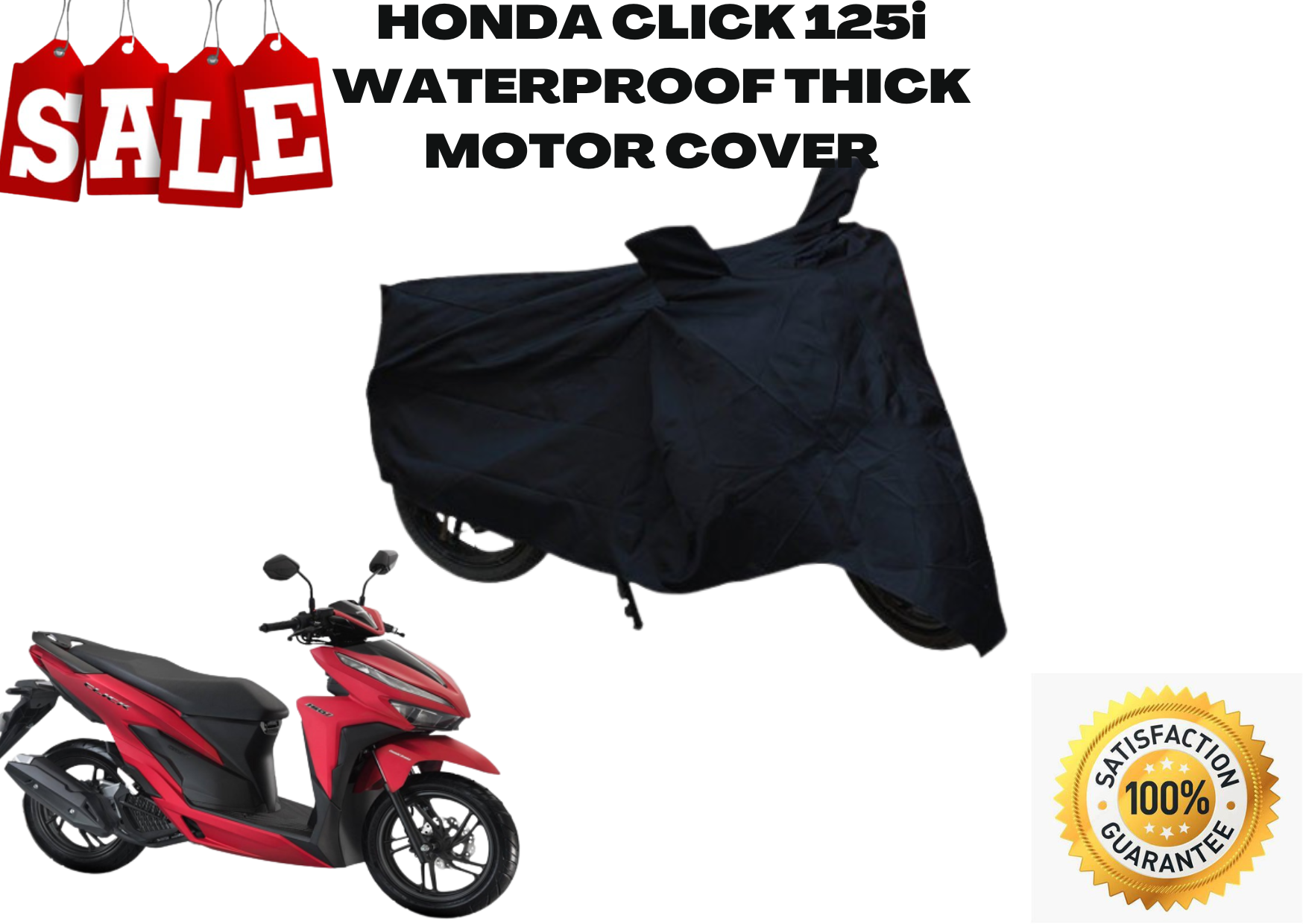 ACB THICK MOTOR COVER FOR HONDA CLICK 125i MOTORCYCLE COVER WATERPROOF ...