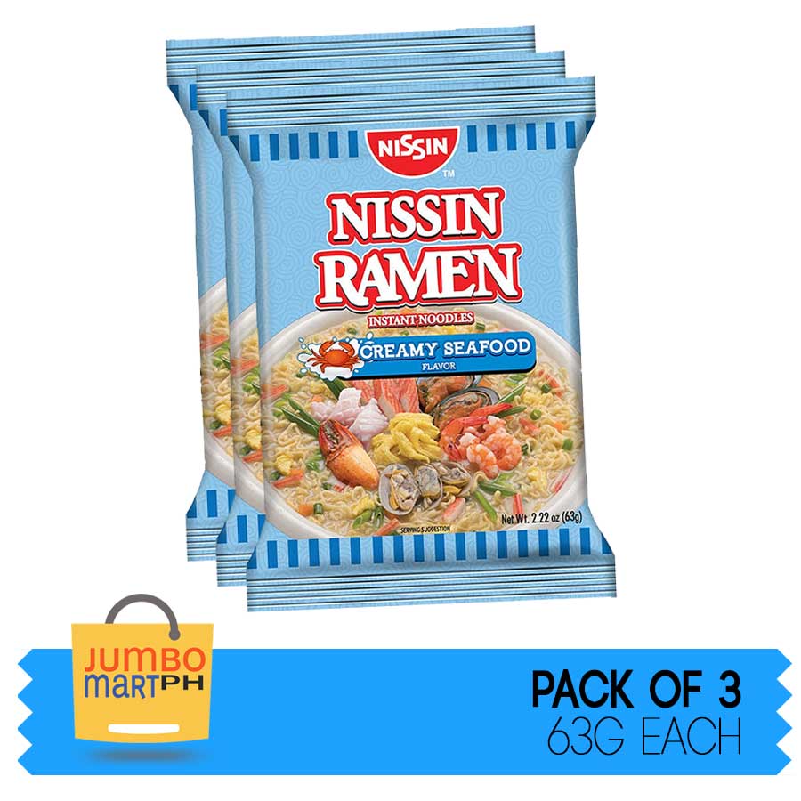 NISSIN RAMEN CREAMY SEAFOOD INSTANT NOODES 63G / SET OF 3 | Lazada PH