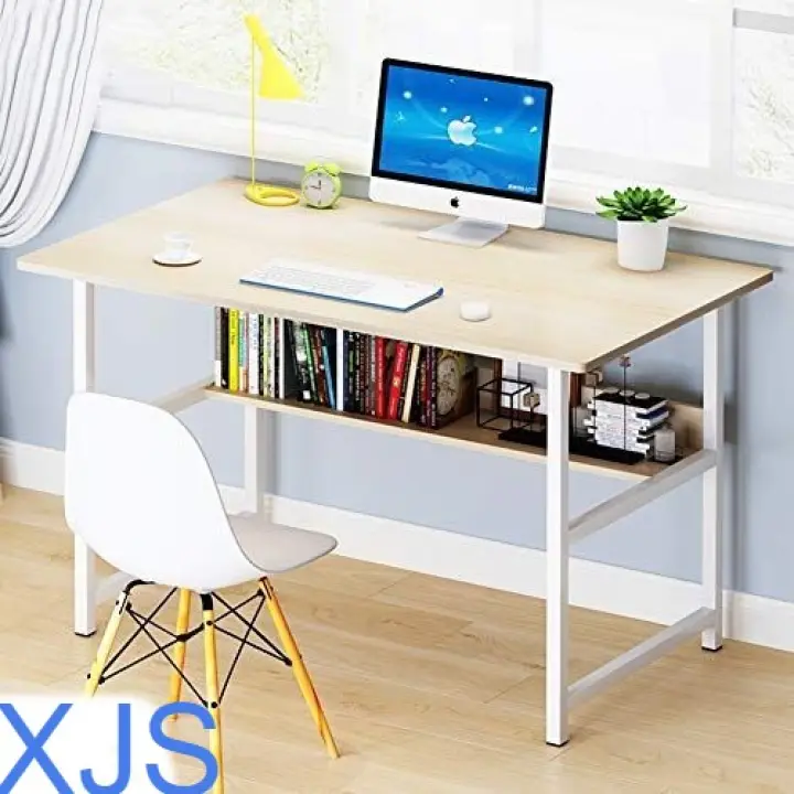 Xjsshop Office Computer Desk Small Desk With Thicker Tabletop Sturdy Metal Frame Simple Study Table Industrial Style Desk For Home Office 80cm Lazada Ph