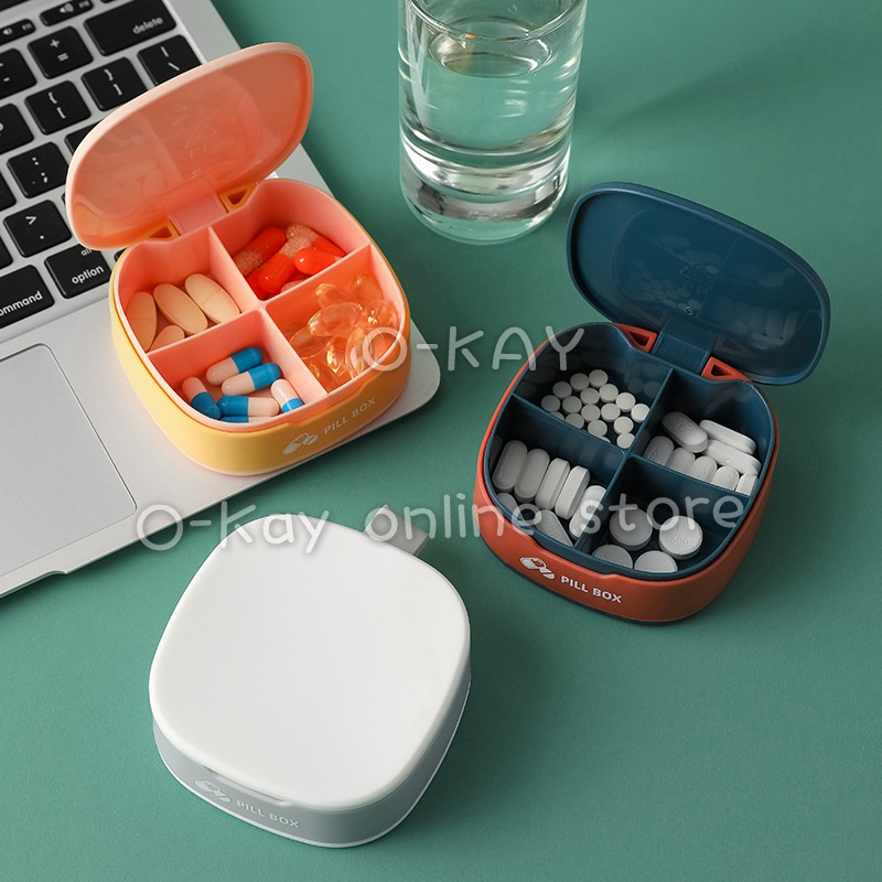 Pill Box Portable Nordic Medicine Tablet Storage Holder Dispenser