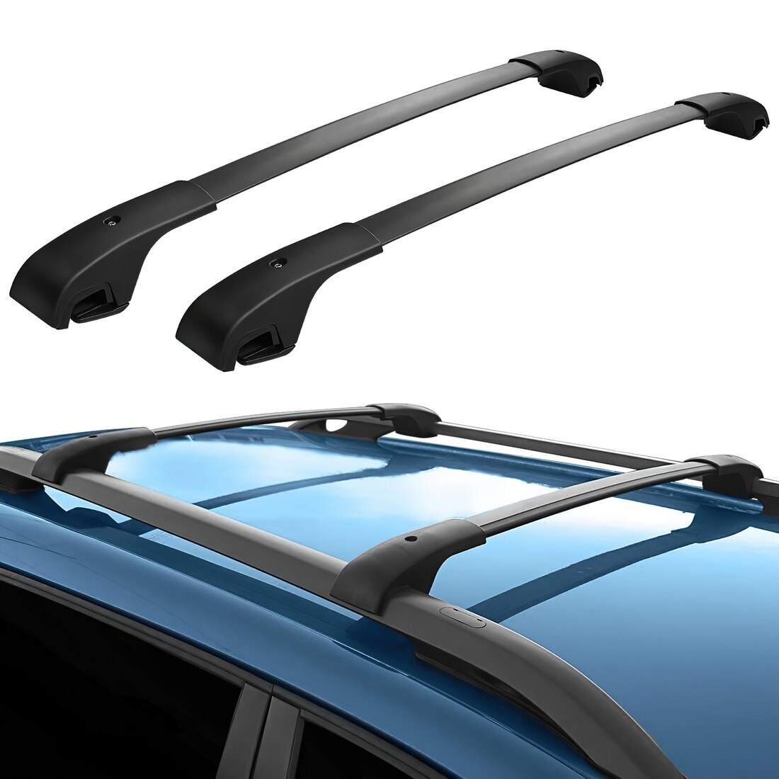 2pcs Silver Aluminum OE Style Roof Rack Cross Bars Cargo Carrier Fit 14-18 Rogue